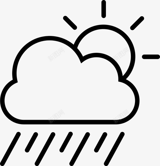 太阳阵雨多云雨云图标svg_新图网 https://ixintu.com 多云 天气 太阳阵雨 雨云