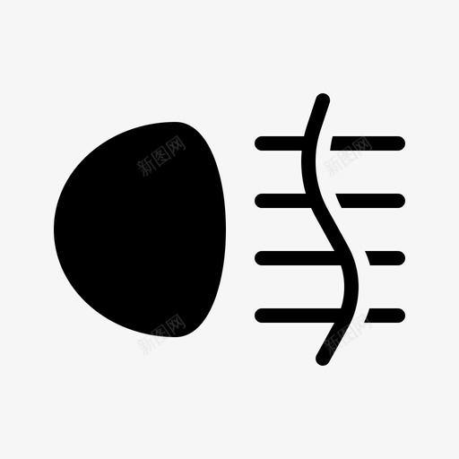 雾灯灯泡前照灯图标svg_新图网 https://ixintu.com 前照灯 汽车零件标志 灯泡 雾灯