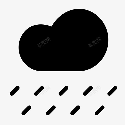 降雨云预报图标svg_新图网 https://ixintu.com 云 天气 天气字形 降雨 预报