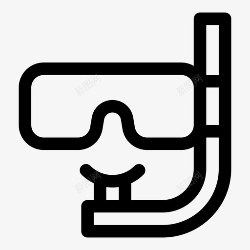 潜水面罩游泳面罩纯线条图标svg_新图网 https://ixintu.com 游泳面罩 潜水面罩 纯线条