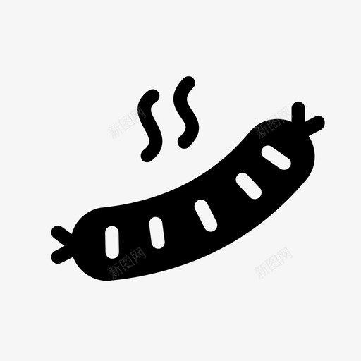 热狗烤肉烧烤图标svg_新图网 https://ixintu.com 叉子 固态食品饮料 烤肉 烧烤 热狗 香肠
