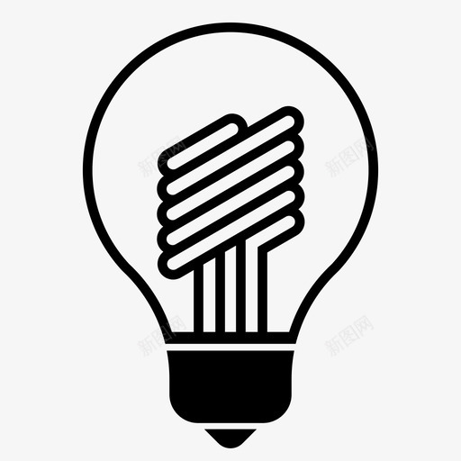 灯泡节能图标svg_新图网 https://ixintu.com 灯泡 节能