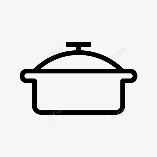 炖锅砂锅平底锅图标svg_新图网 https://ixintu.com 平底锅 杂v形轮廓 炖锅 砂锅