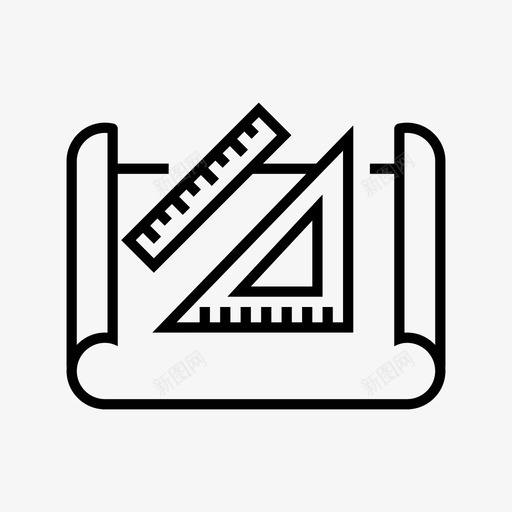 蓝图建筑师建筑图标svg_新图网 https://ixintu.com 工程 建筑 建筑师 开发 蓝图 设计