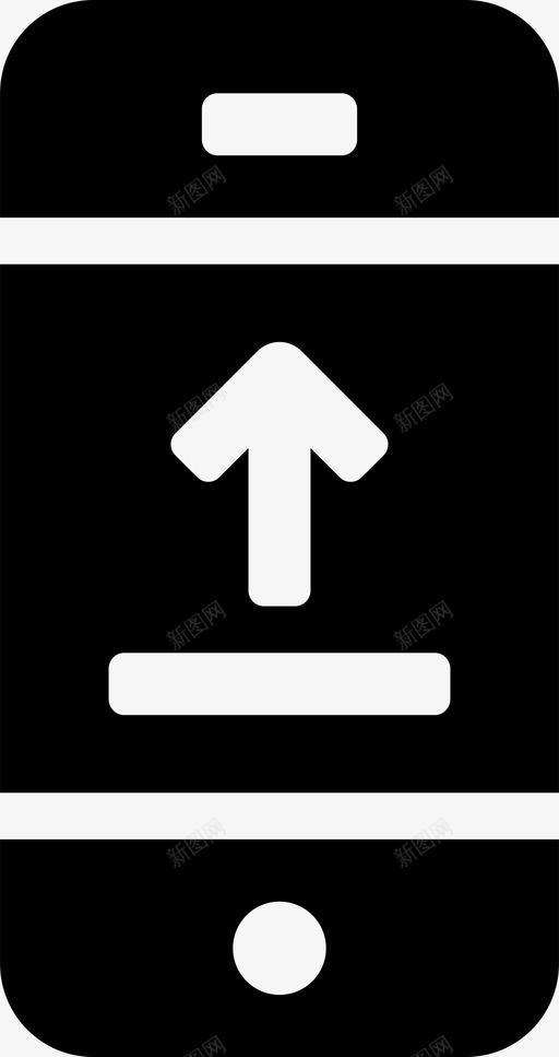 手机上传数据设备图标svg_新图网 https://ixintu.com 互联网 屏幕第2部分填充 手机 手机上传 数据 文件 设备