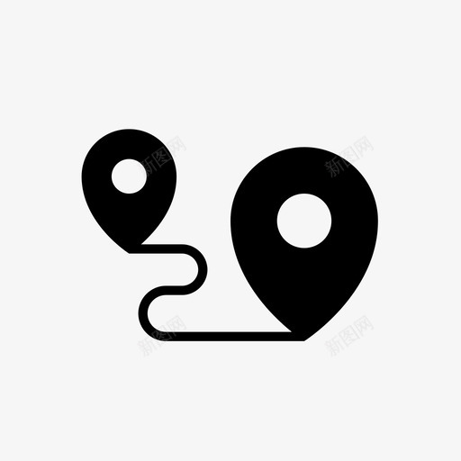 路线方向导航图标svg_新图网 https://ixintu.com 导航 方向 行程 路线 路线图 通讯粗体