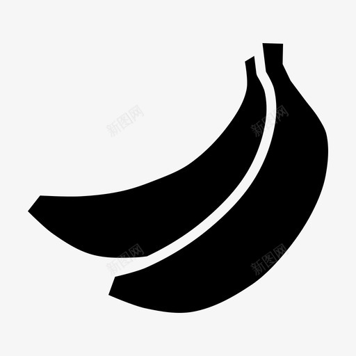 香蕉食品水果图标svg_新图网 https://ixintu.com 健康 农业 农业和园艺雕文 水果 食品 香蕉