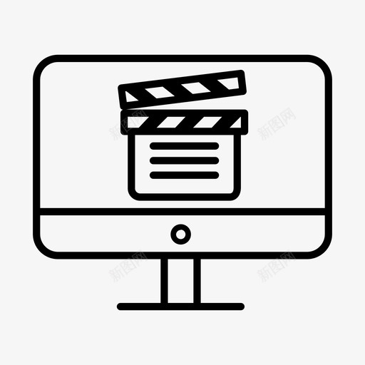 电影电脑屏幕显示器图标svg_新图网 https://ixintu.com 在线视频 显示器 电影 电脑屏幕