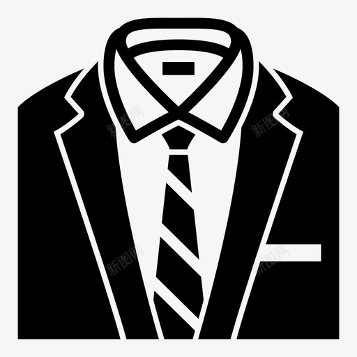 晚礼服男士套装图标svg_新图网 https://ixintu.com 套装 工作服 晚礼服 男士 领带