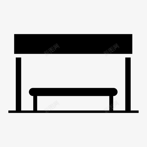 公共汽车站长凳亭子图标svg_新图网 https://ixintu.com 亭子 公共汽车站 等等 车辆 长凳