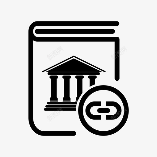 银行帐簿链接连接电子书图标svg_新图网 https://ixintu.com 出版物 电子书 连接 银行帐簿链接