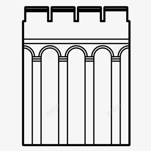墙片建筑城堡图案图标svg_新图网 https://ixintu.com 城堡图案 城墙 城墙组成 堡垒 墙片 建筑 防御