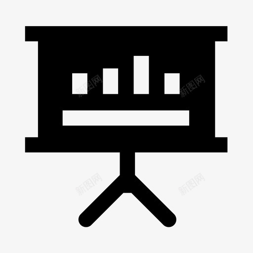 演示板演示显示图标svg_新图网 https://ixintu.com 办公材料图示符 幻灯片 显示 演示 演示板