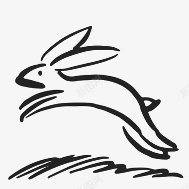 跳兔子可爱复活节图标图标