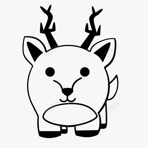 鹿可爱动物图标svg_新图网 https://ixintu.com 动物 可爱 可爱的动物 鹿