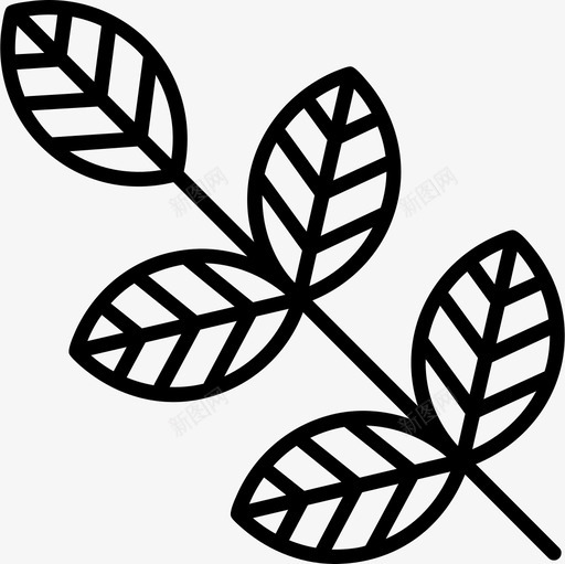 小枝树枝叶子图标svg_新图网 https://ixintu.com 叶子 小枝 树枝