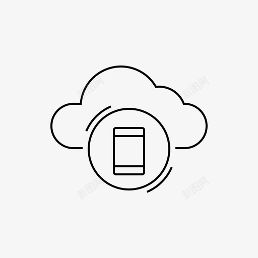 云网络连接设备图标svg_新图网 https://ixintu.com 云网络 云计算 移动 设备 连接