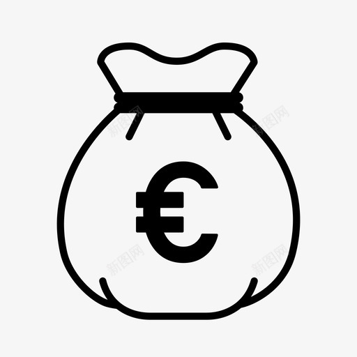 钱袋预算现金图标svg_新图网 https://ixintu.com 收钱 现金 袋子 财富 钱袋 预算