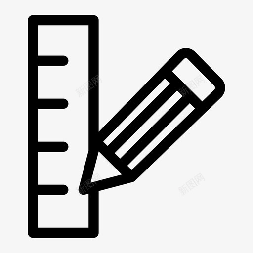 量具铅笔尺子图标svg_新图网 https://ixintu.com 尺子 文具 量具 铅笔 销售封闭介质
