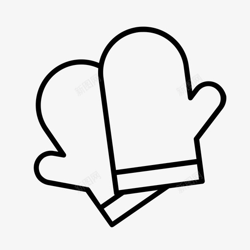 烤箱手套烘焙烹饪图标svg_新图网 https://ixintu.com 安全 烘焙 烤箱手套 热食 烹饪