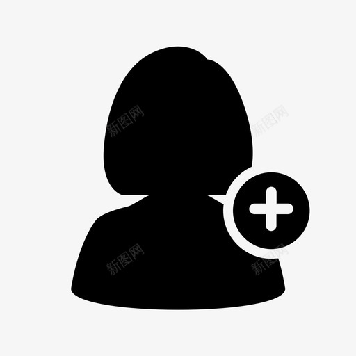 添加好友女性个人资料图标svg_新图网 https://ixintu.com 个人资料 女性 添加好友 网络和媒体