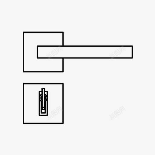 门把手关回家图标svg_新图网 https://ixintu.com 关 回家 开 钥匙 锁 门把手