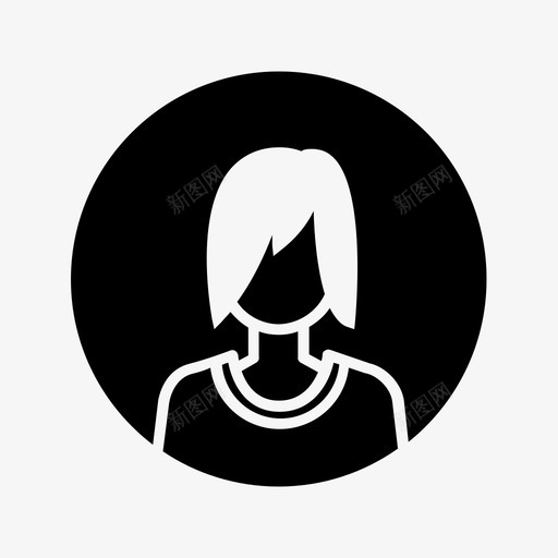 用户头像女性个人资料图标svg_新图网 https://ixintu.com 个人资料 女性 用户头像