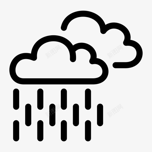 小雨云预报图标svg_新图网 https://ixintu.com 云 天气 小雨 雨 预报
