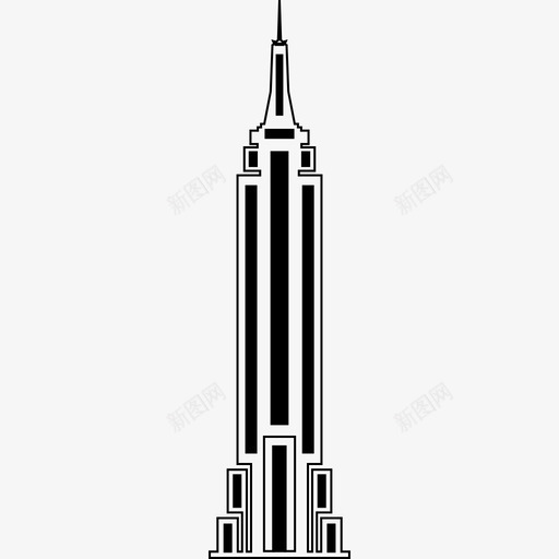 帝国大厦建筑城市图标svg_新图网 https://ixintu.com 城市 帝国大厦 建筑 摩天大楼 纽约