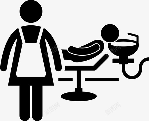 洗发水女孩美容美发工作图标svg_新图网 https://ixintu.com 工作 洗发水女孩 美容美发 美容院服务工作职业生涯