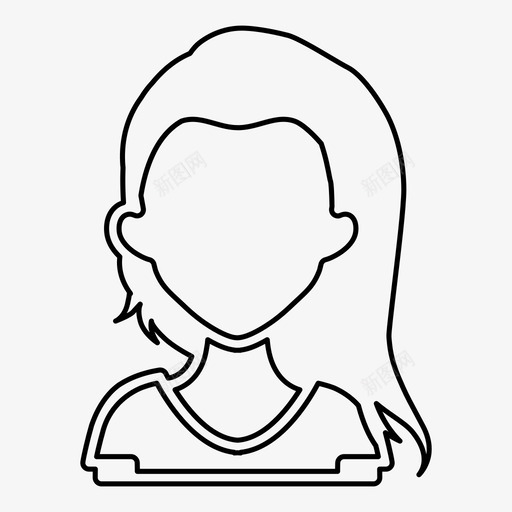 女人化身头发图标svg_新图网 https://ixintu.com 化身 头发 女人