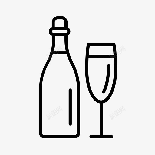 香槟酒瓶庆祝图标svg_新图网 https://ixintu.com 婚礼 庆祝 聚会 酒瓶 香槟