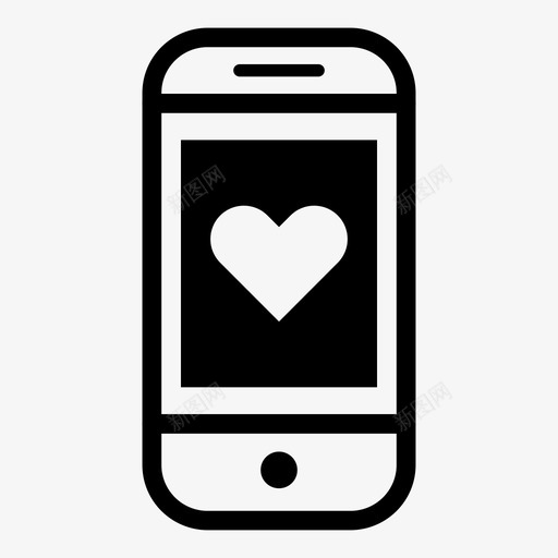 智能手机爱心智能手机黑图标svg_新图网 https://ixintu.com 心 智能手机爱 智能手机黑