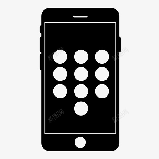 手机应用程序拨号板iphone图标svg_新图网 https://ixintu.com iphone 手机应用程序 拨号板 移动 移动线框