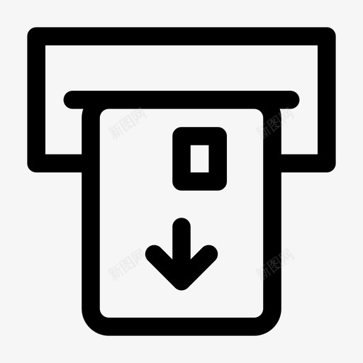 弹出卡atm读卡器银行卡图标svg_新图网 https://ixintu.com atm读卡器 弹出卡 纯线路 读卡机 银行卡