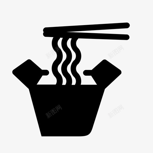 杯面筷子食品图标svg_新图网 https://ixintu.com 固体风格食品饮料 方便面 杯面 筷子 食品