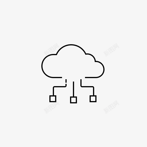 云连接互联网网络图标svg_新图网 https://ixintu.com 云连接 互联网 在线 搜索引擎优化和网络图标 网络
