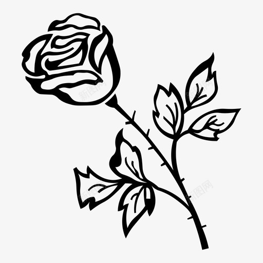 玫瑰花情人节图标svg_新图网 https://ixintu.com 情人节 玫瑰 花