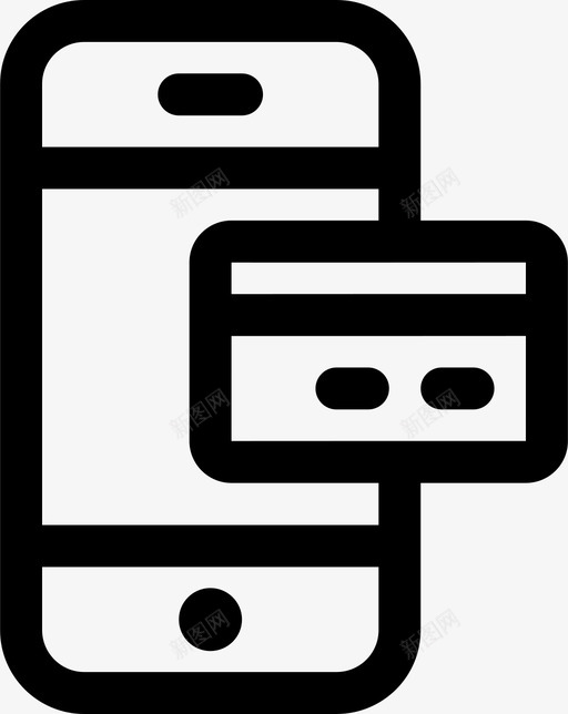 电话支付信用卡设备图标svg_新图网 https://ixintu.com 互联网 信用卡 屏幕第2部分 电话支付 设备 货币 购买
