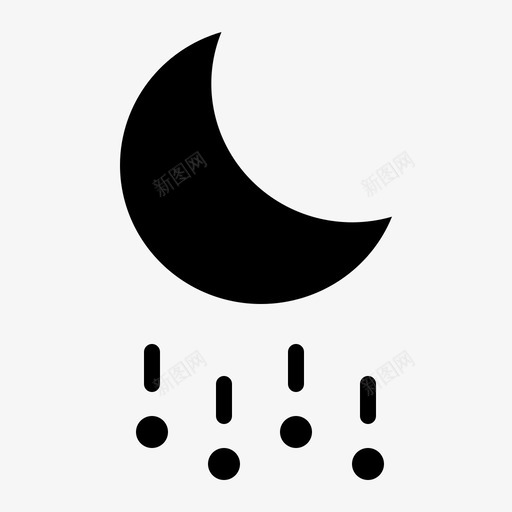 夜间冰雹预报月亮图标svg_新图网 https://ixintu.com 夜间冰雹 天气 天气象形文字 月亮 预报