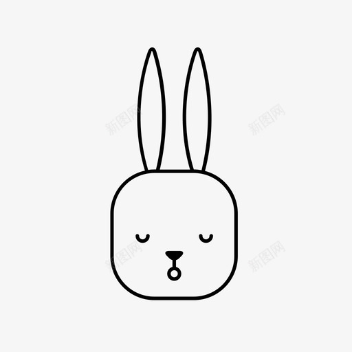 困倦的兔子睡着的复活节图标svg_新图网 https://ixintu.com 兔子 困倦的兔子 复活节 复活节兔子表情符号 睡着的 累了