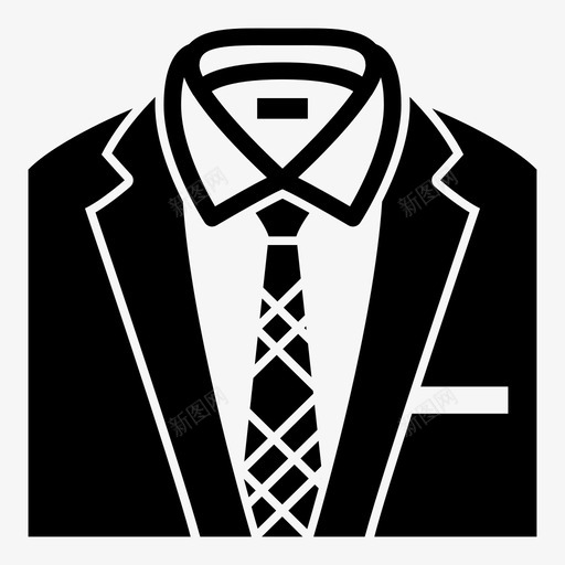 晚礼服男士套装图标svg_新图网 https://ixintu.com 套装 工作服 晚礼服 男士 领带