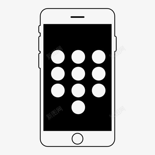 手机应用程序拨号板iphone图标svg_新图网 https://ixintu.com iphone 手机应用程序 拨号板 移动 移动线框