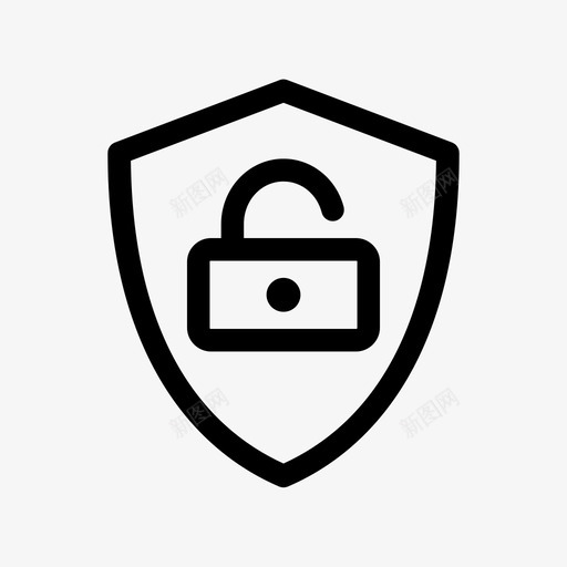 护盾解锁护盾安全图标svg_新图网 https://ixintu.com 安全 护盾 护盾解锁