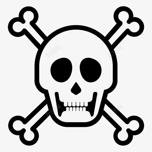 快乐罗杰死亡海盗图标svg_新图网 https://ixintu.com 快乐罗杰 有毒 死亡 海盗 骷髅和交叉骨