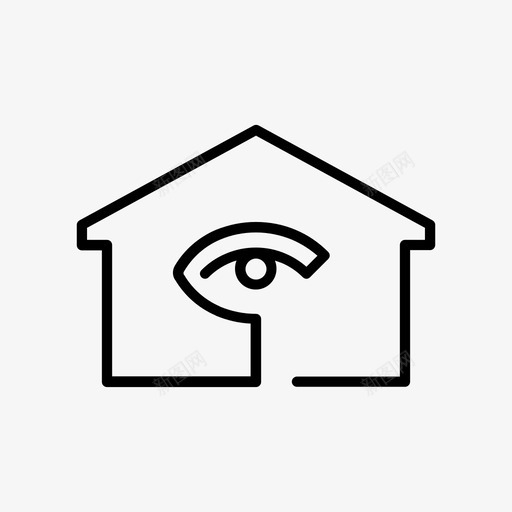 家庭监控警报房屋图标svg_新图网 https://ixintu.com 安保系统 安全 家庭元素 家庭监控 房屋 警报