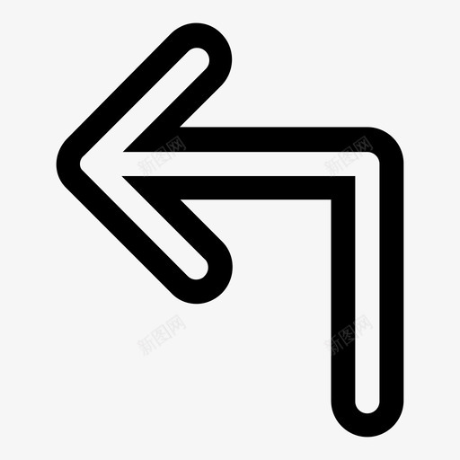 左转箭头导航图标svg_新图网 https://ixintu.com 导航 左转 指针 撤消 箭头 箭头轮廓