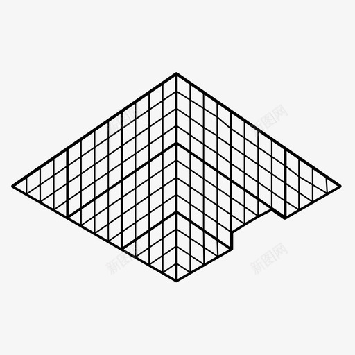 卢浮宫建筑地标图标svg_新图网 https://ixintu.com 博物馆 卢浮宫 地标 巴黎 建筑 金字塔