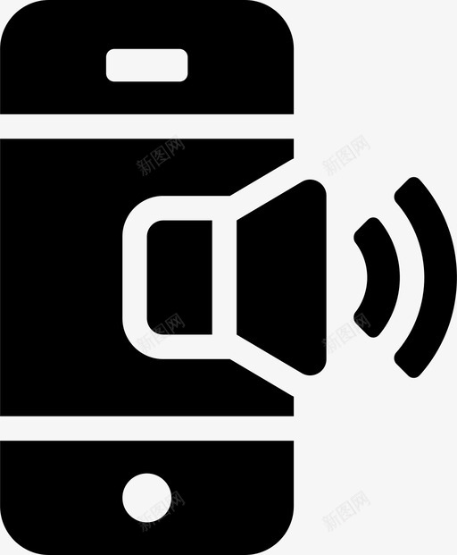 电话声音音频互联网图标svg_新图网 https://ixintu.com 互联网 屏幕第3部分已填充 手机 扬声器 电话声音 音乐 音频