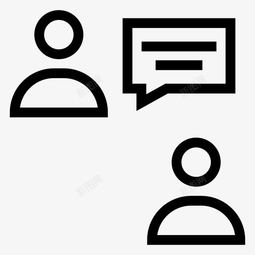 聊天用户交流互动图标svg_新图网 https://ixintu.com 互动 交流 搜索引擎优化营销线图标 消息 用户 聊天用户